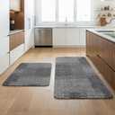 Joomavink Kitchen Rugs and Mats Non Slip Washable of 2 Pieces, Anti Fatigue Runner Rug for Cocina, Front of SinkLaundry RoomsEasy to Clean Kitchen Floor Mat Sets.(Grey Blue)