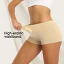 5 x Women's Boyshort Panties Seamless Soft Boy Shorts Underwear Stretch Boxer Briefs 5 Pack (Beige, XL)