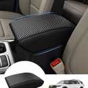 Autorder Center Console Cover for Ford Explorer 2020-2026 Accessories Armrest Cover Carbon Fiber Anti-Scratch Middle Console Pad Leather Armrest Protector
