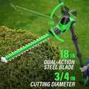 SOYUS Pole Saw 8-Inch Cordless and 18-Inch Pole Hedge Trimmer 2-in-1, 15-Foot Max Reach Pole Saw for Tree Trimming, 16ft/s Speed, Auto Oiling, Multi-Angle Pole Chainsaw with 2.0Ah Battery & Charger