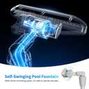 Pool Fountain Above In-Ground Pools - Auto Up&Down Swing Pool Sprayer Adjustable Height Waterfall Pool Sprinkler Fountain for Relaxation & Cooling 10-20 Degrees, Swimming Pool Spa Decoration (Singlegray)