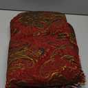 Loom and Mill Luxury Throw Blankets for Bed, Classic Damask Jacquard Bed Throws with Fringes Trim, Soft Lightweight Velvet Lined Fall Throw Blanket for Couch Sofa Chair (Red, 52x72)