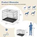 DUMOS Dog Crate, 24 Inch Small Single Door Dog Cage with Plastic Leak-Proof Pan Tray, Folding Metal Wire Pet Kennel for Indoor, Outdoor, Travel