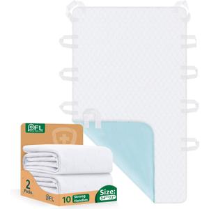 Incontinence Bed Pads Washable: Waterproof Bed Pads for Elderly with 10 Handles,2 Pcs 34"x72" Reusable Bed Underpads, Positioning Bed Pads for Incontinence Adult, Bedwet,Kids,Bedridden,Hospitals