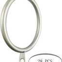28 pcs 1.5-Inch Inner Diameter Metal Curtain Rings with Eyelets, Fits Up to 1 1/4-Inch Rod (Set of 28, Pewter)