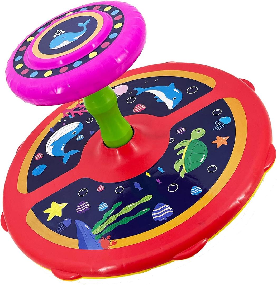 Ocean Twister 360 Sit Twist Spin Classic Spinning Kids Toy Activity Toy for Toddlers Ages Over 18 Months 2 3 4 5 Birthday for Boy Girl Indoor or Outdoor Larger Chassis More Stable and Safer (Red), Standard