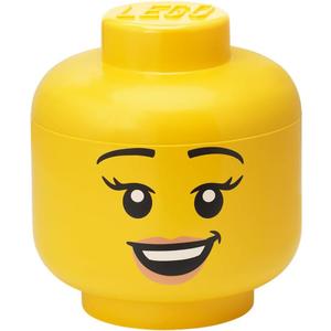 Room Copenhagen Iconic Storage Head Large, Stackable Storage Box, 8,5 L, Yellow, Happy Girl
