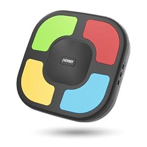 Electronic Memory Game for Kids, Handheld Toy with Silent Mode, 4 Difficulty Levels, Progressive Light Up Memory Game with Lights & Sounds, Educational Travel Toy for Boys & Girls, Black