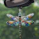 2 x Dragonfly Suncatcher Stained Glass Effect - Window Hanging Suncatcher, Birthday Gifts for Women, Dragonfly Decor, Christmas Tree Decorations & Suncatchers for Windows Hanging