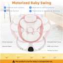Soobaby Baby Swing for Infants,Electric Swing for Babies,Portable Swing for Baby Boy Girl,Remote Control Indoor Baby Rocker with 5 Sway Speeds,Music and Bluetooth,Dark Pink