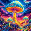 obterie Mushroom Paint by Numbers Kit for Adults Beginner Trippy Oil Painting Kit Adult Paint by Number Kits on Canvas DIY Painting for Beginners Art by Numbers for Gifts Home Wall Decor 16x20 Inch (YF024)