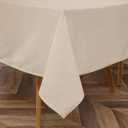 Majestic Giftware PVC Faux Leather Rectangle Tablecloths | (TCG38-54144) Tan Crosshatch Waterproof & Spill Proof Dining Table Cover | Decorative Washable Tablecloth for Home, Kitchen, Party (54X144)