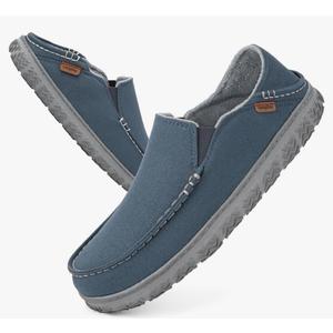 LongBay Men's Moccasin Slippers Comfy Warm Memory Foam House Shoes Winter for Indoor Outdoor Size 41