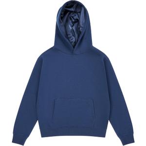 ARRIA Satin Lined Hoodie  Oversized Hood for Frizz Free Hair, Premium Fabric, Womens Fashion, Fall Winter Spring Essential (Large, Navy)