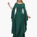 Renaissance Dress Medieval Costume Women Exclusive Medieval Wedding Dress with Long Trailing Sleeves Size M