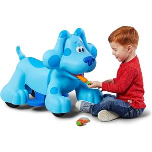 Kid Trax 6V Rideamals Blue's Clues Snack Time Interactive Ride-On Toy, for Ages 18-30 Months, Up to 44 Lbs., 20 Different Sounds, 3 Snacks Feed Blue, Rechargeable Battery Powered Electric, (KT1612WM)