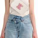 2 x Uygafly Birthday Graduation Gifts for 5 6 7 8 9 10 11 12 13 14 15 16 Year Old Girl,Initials Fanny Pack Crossbody Bag for Girls Kids,Trendy Cute Purse Stuff - K,Cream