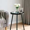 AOJEZOR Side Table: End Table for Any Room - Small Side Tables for Small Spaces All Matte Black with 3 Legged (13''Dia x 19.8''H)