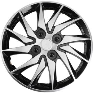Hubcap Wheel Cover for Cars Silver and Black Auto Rim Accessory Durable Hub Case for Tire Refitting Fits Vehicles (Medium, Picture 1)