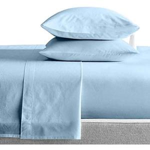 Kamas 2PC Sheet Sets Light Blue Twin XL Sheets Set, 1000 Thread Count Egyptian Cotton, Sateen Weave for Soft and Comfort Feel, Fits Mattress Upto 16'' Deep Pocket