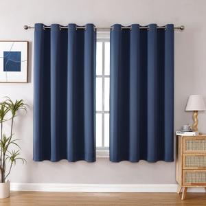 ChrisDowa Grommet Blackout Curtains for Bedroom and Living Room - 2 Panels Set Thermal Insulated Room Darkening Curtains (Stone Blue, 52W x 54L)