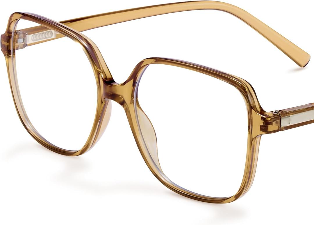 miyya Blue Light Blocking Glasses for Women, Blue Light Glasses for Women Oversized Fashion Glasses (Transparent Brown)