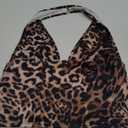 Women Halter Neck Top Leopard Print M