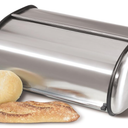 Oggi Stainless Steel Roll Top Bread Box for Kitchen Countertop with Stainless Steel Lid  Fits Multiple Large Loaves of Bread and Other Freshly Baked Goods Including Cookies, Bagels, Muffins