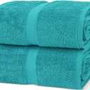 Chakir Turkish Linens, 100% Cotton Premium Quality Turkish Bath Sheets (35''x70'' Large Bath Sheet Towels - Aqua) 2 Pack