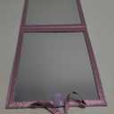 Foldable Glitter Backstage Mirror with Handle 33. 5X 13. 5 Inch Leather Folding Hanging Mirror Rectangular for Travel Dance Bag Home Fitness Spa Gift for Dancers(Purple)