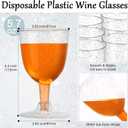 SiliFine 50 Pack 5.7 oz Disposable Plastic Wine Glasses Clear Plastic Wine Glasses for Parties Clear Goblets Cocktail Cups with Stem for Weddings Birthday Picnics Parties