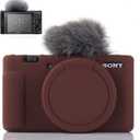 Pocoukate Camera Case for Sony ZV-1, ZV1 Camera Case Digital Camera Anti-Scratch Slim Fit Soft DSLR Camera Sleeve with Screen Protector for Sony ZV-1 (Coffee)