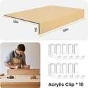 GCCSJ 5 Pcs Foamed PVC Wire Shelf Cover, 22x12 Inch Non-Slip Faux Wood Shelf Liner with Corner Protector for Bathroom Kitchen Organizer, Oak