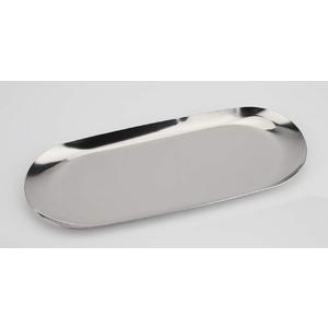 Fermus Stainless Steel Decorative Tray,12 Inch Long, Jewelry Dish Cosmetics Organizer Bathroom Clutter Serving Platter Small Storage Tray, Oval, Silver