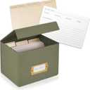 Beautiful Linen Recipe Box Set - Incl. 50x 4x6 inch Recipe Cards and Matching Dividers to Easily Organize Up to 250 Recipes - A Sturdy Card Holder And Great Gift that Perfectly Fits into Any Kitchen