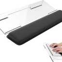 Laborio Computer Keyboard Wrist Rest Stand for Desktop, Keyboard Holder for Easy Typing with Wrist Pad for Office Desk, Home, School (Clear)
