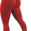Impact Hidden Scrunch Butt Leggings for Women Mid Low Waist Gym Workout Legging Tummy Control Booty Lifting Yoga Pants (Medium, Impact Red)