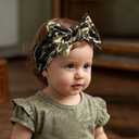 LemonSpce Handmade Baby Head wrap with Bows Stretchy Soft Infant Comfortable Baby Bow for Newborn girls and boys,Toddler-Leopard Camo Printed Hair Accessories