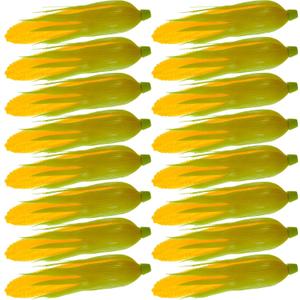 Taiyin 16 Pcs Plastic Artificial Corn Lifelike Corn Cob Fake Realistic Vegetable Stalks Simulation Vegetable Decorations Imitation Maize Decoration for Photo Prop, Green, Yellow