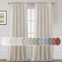H.VERSAILTEX Natural Effect Extra Long Curtains 108 Inches Made of Linen Mixed Rich Material Rod Pocket Window Panel Drapes for Living Room/Dining Room/Bedroom Set of 2, Angora - 9 FT Tall,  52"W x 108"L
