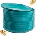 LIYH 20 PCS Wheat Straw Plates - 9 Inch Unbreakable Dinner Plates - Dishwasher & Microwave Safe Reusable, Camping Green