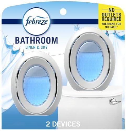 F'ebreze Bathroom A'ir Freshener, Linen & Sky Scent, 0.25 fl oz, 2 Count