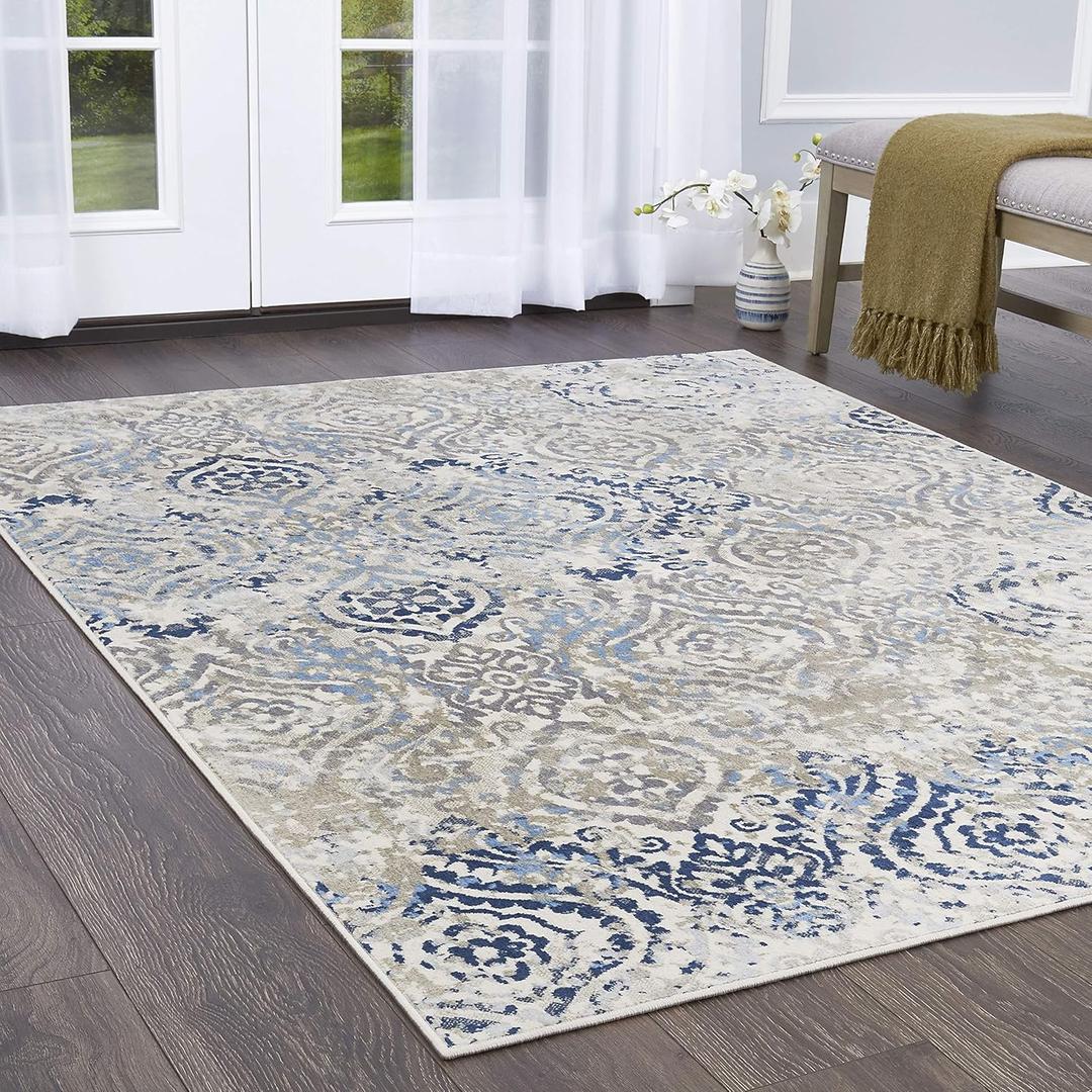 Home Dynamix Melrose Audrey Area Rug, 5x7, Ivory/Blue Home Dynamix Melrose Audrey Area Rug, 5x7, Ivory/Blue