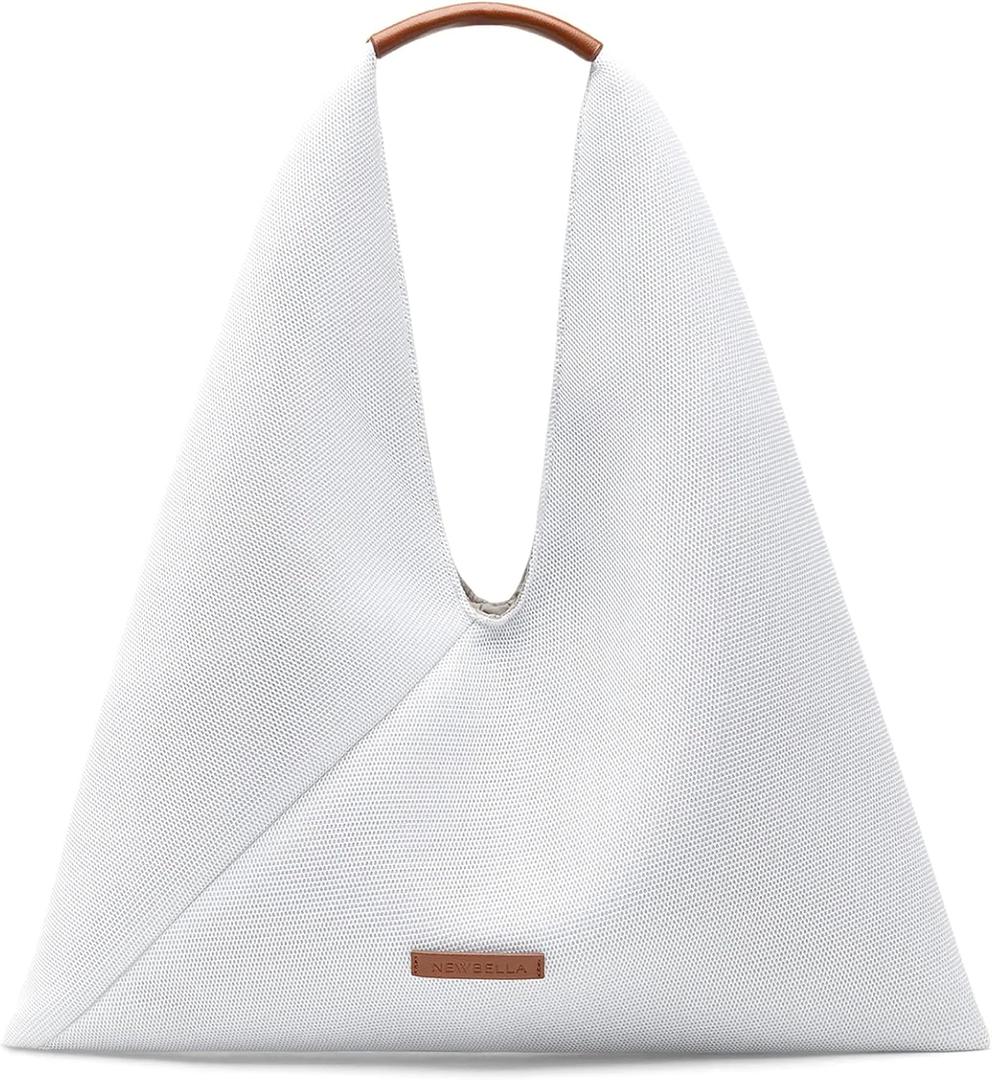NEWBELLA Anne Knitted Shoulder Hobo Bag City Chic Sporty Women Hobo Handbags (White)