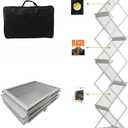 6 Pockets No Need Installation Aluminum Foldable Magazine Rack,Handheld Easy Mobility Trade Show Flyer HolderBrochure Display Stand For Exhibitions Offices and HomesMultifunctional Uses