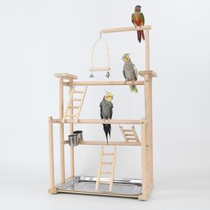 Bird Play Stand, Wooden Bird Playground, Bird Stands for Parrots, Parakeet Playground, Parrot playstand for Parakeets Cockatiel Lovebirds Conures Budgie Cockatoos(17.3 * 12.2 * 31 in) ((44*31*79CM))