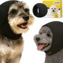 No Flap Ear Wraps for Dogs  Dog Headphones Calming Hoodie for Quiet Ears for Dogs, Dog Noise Protection Snood, Stress & Anxiety Relief, Soft Cotton Ear Muffs for Thunder & Fireworks, Small Size (Small(Head Circle:10"-15"))