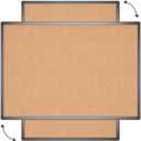 VIZ-PRO Cork Notice Board, 36 X 24 Inches, Cork Bulletin Board with Black Aluminium Frame