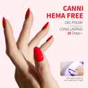 CANNI Red Gel Nail Polish, 1Pcs Bright Red Gel Polish Neon Color High Gloss Soak Off U V Manicure Salon DIY