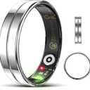 Ultra-Thin Smart Ring for Women Men,Sleep Tracker Ring with Heart Rate, Waterproof Fitness Ring for Activity Monitoring/Steps/Calories,No Subscription Fee,for iSO & Android (Silver,11#)